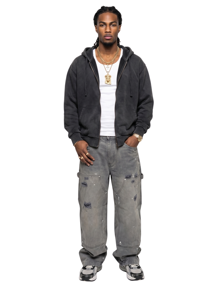 Purple "No Fear No Tears" Embellished Hoodie