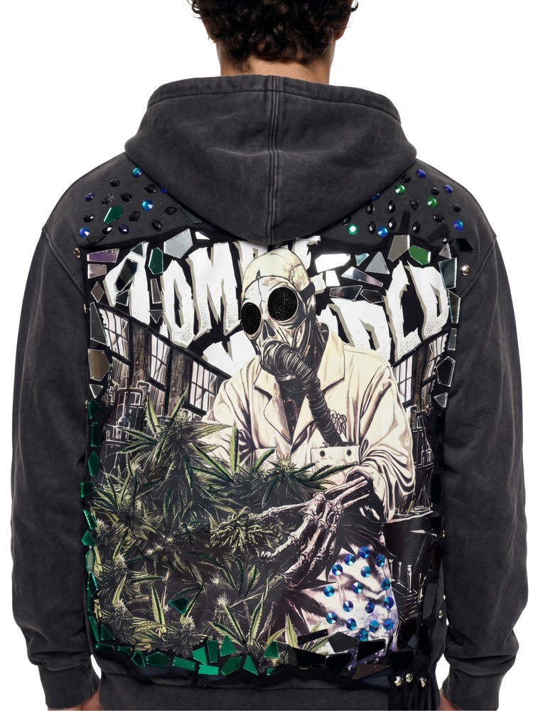 Black "Zombie" Embellished Hoodie