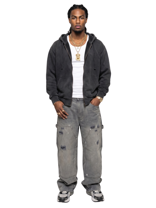 Purple "No Fear No Tears" Embellished Hoodie