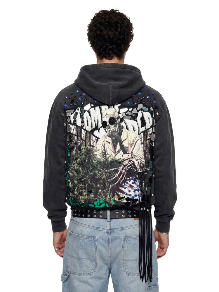 Black "Zombie" Embellished Hoodie