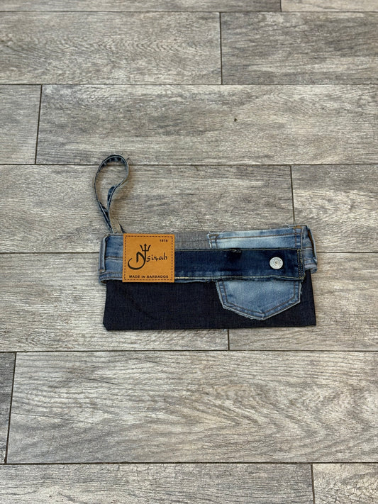 Denim clutch